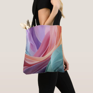 Bolso De Tela Olas de tela pastel abstracta