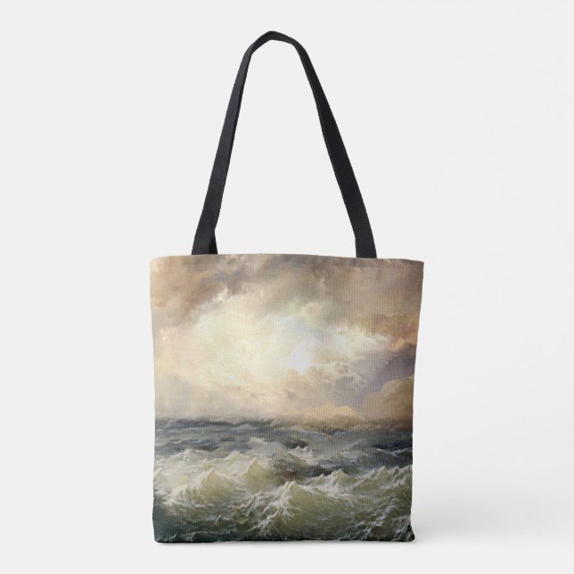 Bolso De Tela Olas de tormenta oceánica (Reverso)