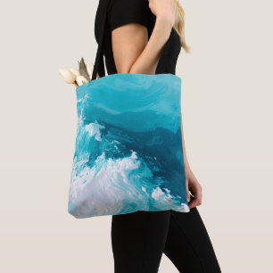 Bolso De Tela Olas de turquesa arremolinadas Arte abstracto de o