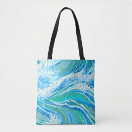 Bolso De Tela Olas del mar de agua azul