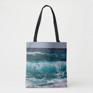 Bolso De Tela Olas del océano de agua azul