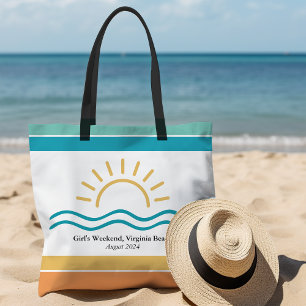 Bolso De Tela Olas del Océano Personalizadas Fin de Semana de Ch
