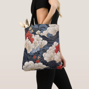 Bolso De Tela Olas estilo Ukiyo-e