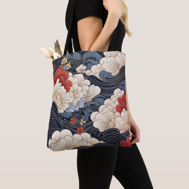 Bolso De Tela Olas estilo Ukiyo-e (Detalle)