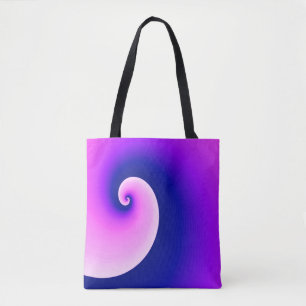 Bolso De Tela Olas Giratorias de Púrpura y Rosa