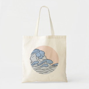 Bolso De Tela Olas Océanas Océanas rosas/azules Estéticas Con Pl