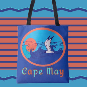 Bolso De Tela Olas oceánicas de gaviota y Tote grande del Cabo d