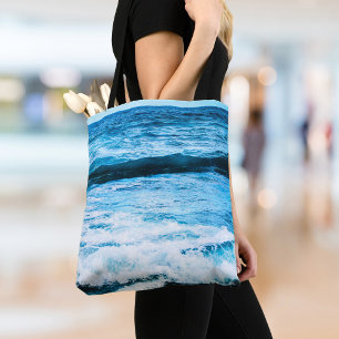 Bolso De Tela Olas oceánicas turquesa tropicales de Hawái foto m