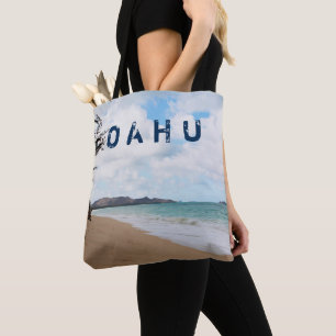 Bolso De Tela Olas oceánicas y playa de Oahu Hawaii