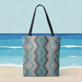 Bolso De Tela Olas oceánicas Zig Zags & Stripes