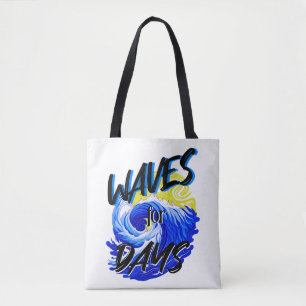 Bolso De Tela Olas Por Días, Vida En La Playa, Arte De Ocean Lov