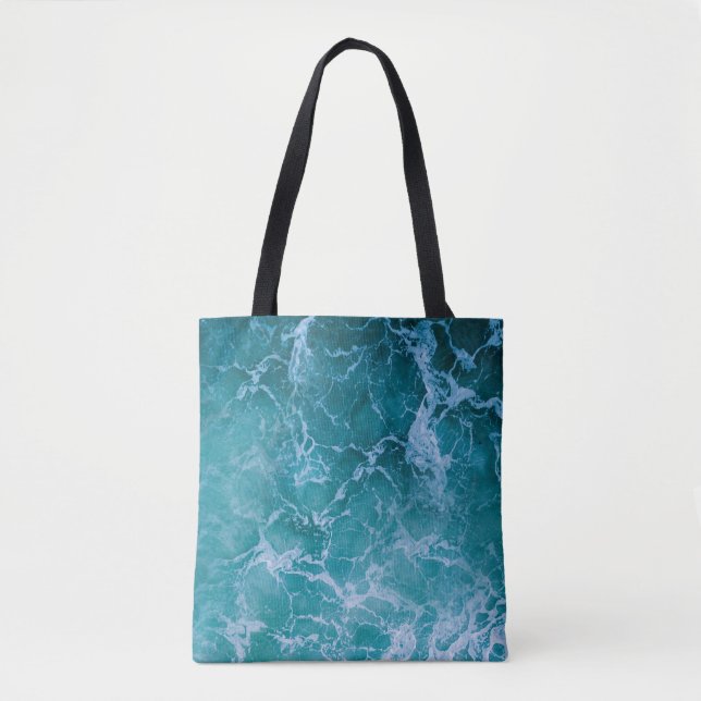 Bolso De Tela Olas profundas del océano azul (Anverso)