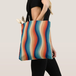 Bolso De Tela Olas Retrocoloridas Vintage