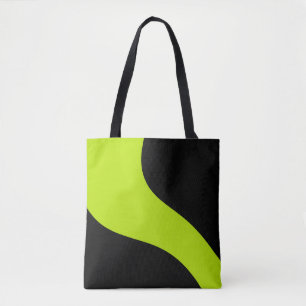 Bolso De Tela Olas simples en verde limón