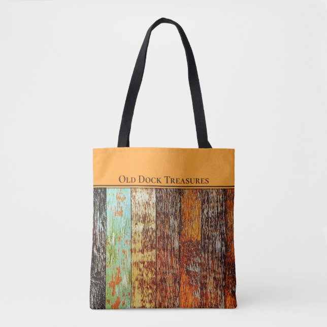 Bolso De Tela Old Dock Treasures Tote Bag. Sea-worn style. (Anverso)