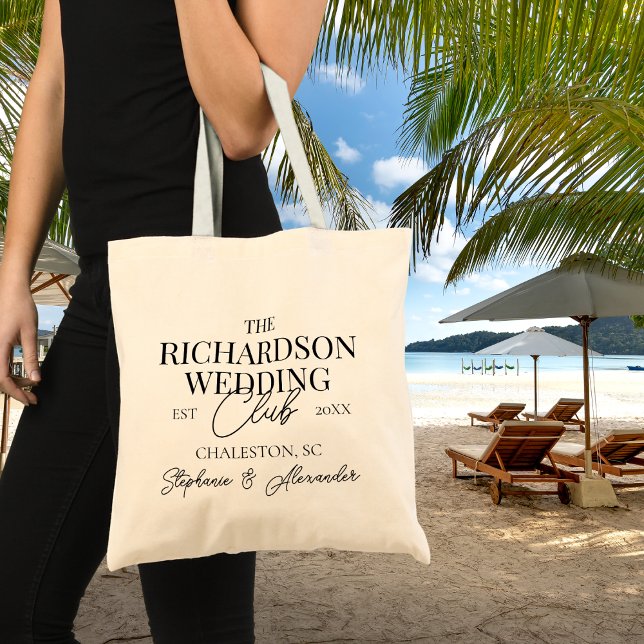 Bolso De Tela Old Money Social Club Custom Wedding Merch Favor (Subido por el creador)