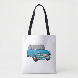 Bolso De Tela Oldtimer Blauer British Mini Cooper