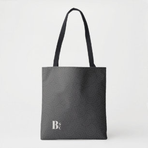 Bolso De Tela Olive negro ・ Monograma de círculos aleatorios