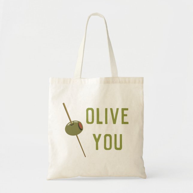 Bolso De Tela Olive You (I Love You) Funny Romantic Valentine (Frente)