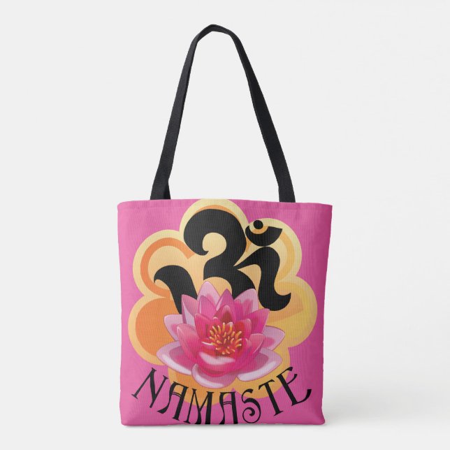 Bolso De Tela Om Namaste por todo el Tote impreso (Reverso)