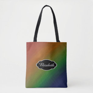Bolso De Tela Ombre arcoiris   Negrita y colorida Bandera del Or
