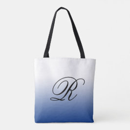 Bolso De Tela Ombre azul sobre cualquier color con monograma