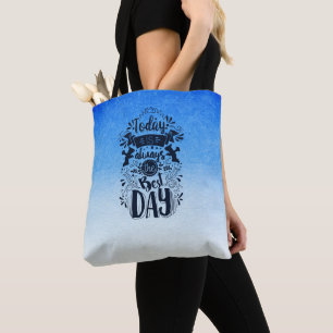Bolso De Tela Ombre Azul y blanco bucear en tonos soñados