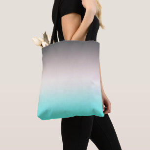 Bolso De Tela Ombre gris turquesa