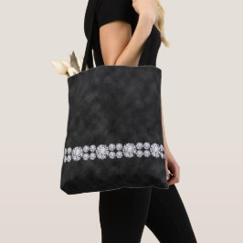 BOLSO DE TELA OMBRE NEGRO CON CADENAS DE DIAMANTE MIRAR PIEDRAS
