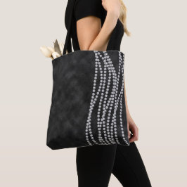 BOLSO DE TELA OMBRE NEGRO CON CADENAS DE DIAMANTE MIRAR PIEDRAS