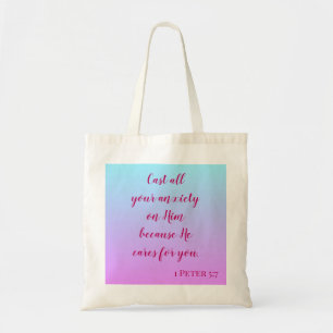 Bolso De Tela Ombre púrpura provoca tu ansiedad en Dios