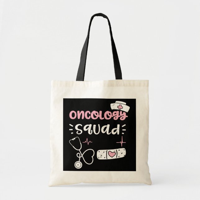 Bolso De Tela Oncología Oncología Squad Nurse Sayings (Frente)