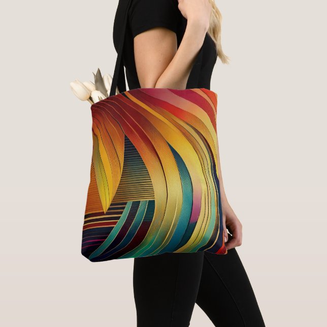 Bolso De Tela Onda arco iris (Detalle)