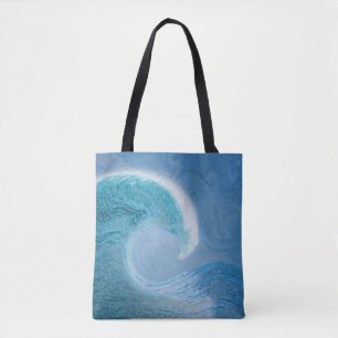 Bolso De Tela Onda azul artificial
