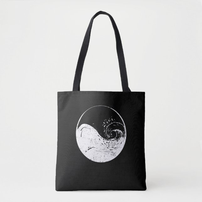 Bolso De Tela Onda de la playa del regalo del Taoism del (Anverso)