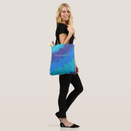 Bolso De Tela Onda oceánica de tinte azul personalizada