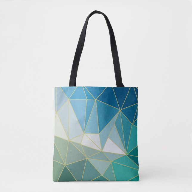 Bolso De Tela Onda oceánica geométrica (Anverso)