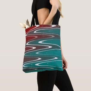 Bolso De Tela Ondas blancas