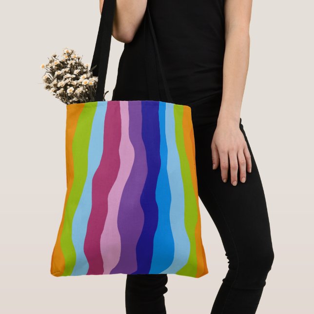 Bolso De Tela Ondas coloridas (Detalle)