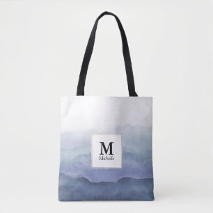 Bolso De Tela Ondas de color azul Monograma Tog Bag