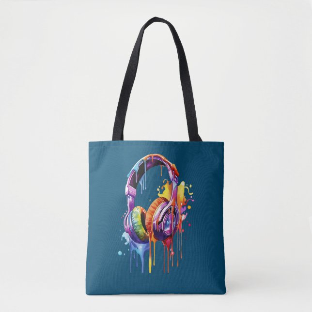 Bolso De Tela Ondas de sonido de verano (Anverso)