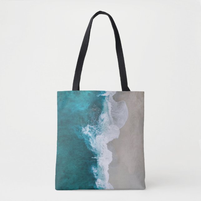 Bolso De Tela Ondas del mar - orilla de Maldivas (Anverso)