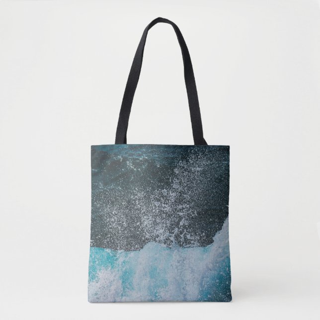 Bolso De Tela Ondas del océano cristal (Anverso)