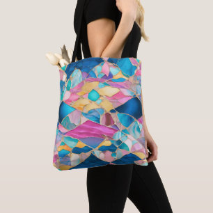 Bolso De Tela Ondas fracturadas de arena rosa azul "Manilva"