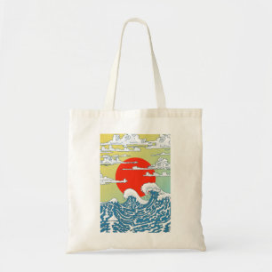 Bolso De Tela Ondas japonesas