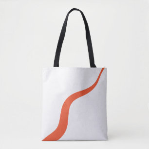 Bolso De Tela Ondas simples 3 - Naranja y blanco