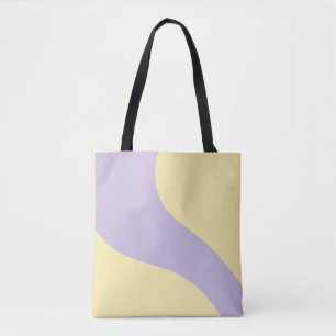 Bolso De Tela Ondas simples en amarillo y púrpura pastel
