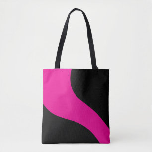 Bolso De Tela Ondas simples en magenta y negro