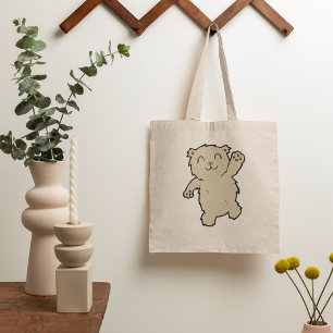 Bolso De Tela Ondeando el oso sonriente adorable