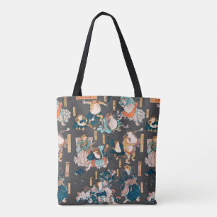 Bolso De Tela Ondulaciones ukiyo-e de rana japonesa